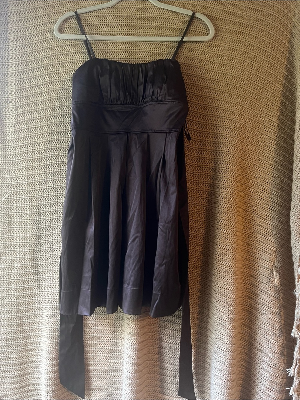 Alyn Paige Black Spaghetti-Strap Cocktail Dress with Sash